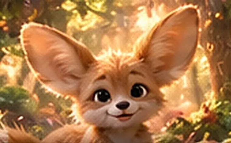 A curious fox in a sunlit forest